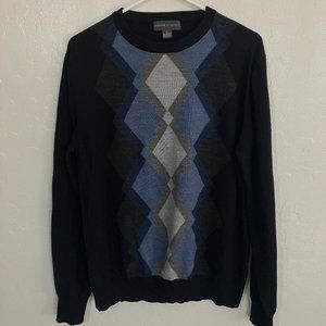 Tricots St. Raphael Mens Argyle Pattern Sweater Size L